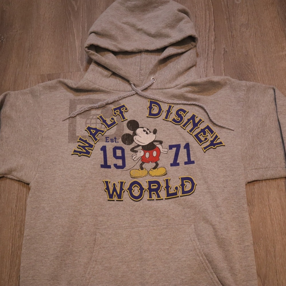 Walt Disney World 1971‎ Mickey Mouse Gray Hoodie Sweatshirt